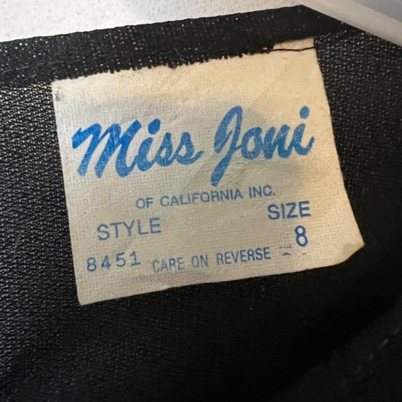 Vintage Miss Joni Dress Tiered Layer Ruffles Short Sleeve Black Career - Picture 2 of 11